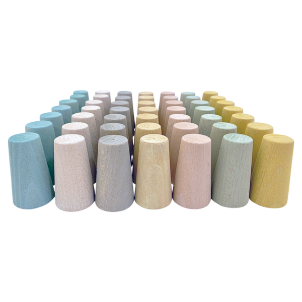 Papoose hračky Papoose Toys Mini Pastel Cones 49pc