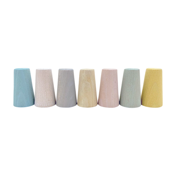 Papoose legetøj papoose legetøj mini pastel kegler 7 pc