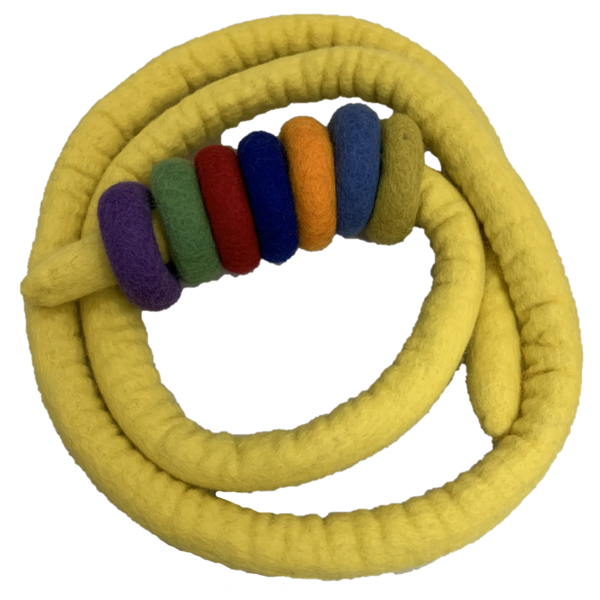 Papoose Toys Papoose Toys Yellow Felt Rope och 7 kände munkar