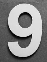 Brandless stainless steel house number 9