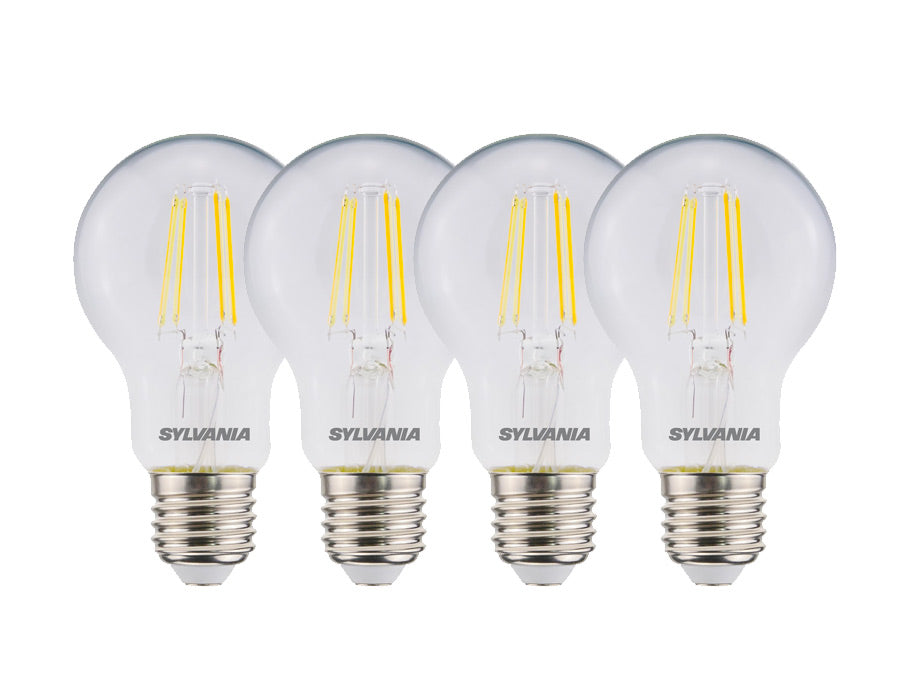 Sylvania Led lamp E27 470 LM Bol transparent 4 pieces