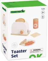 Tooky toy Houten Broodrooster met Accessoires 9-delig