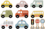 Tooky toy Houten Voertuigenen Verkeersbordenset 12-delig